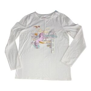 🌺 5 x 25 🌺 Cat & Jack White Long Sleeve Tee with Playful Graphic